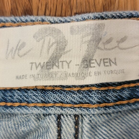 NWOT We the Free by Free People Maggie Denim Distressed Straight Leg Jeans - Picture 13 of 16